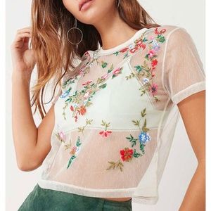 Urban Outfitters mesh floral top